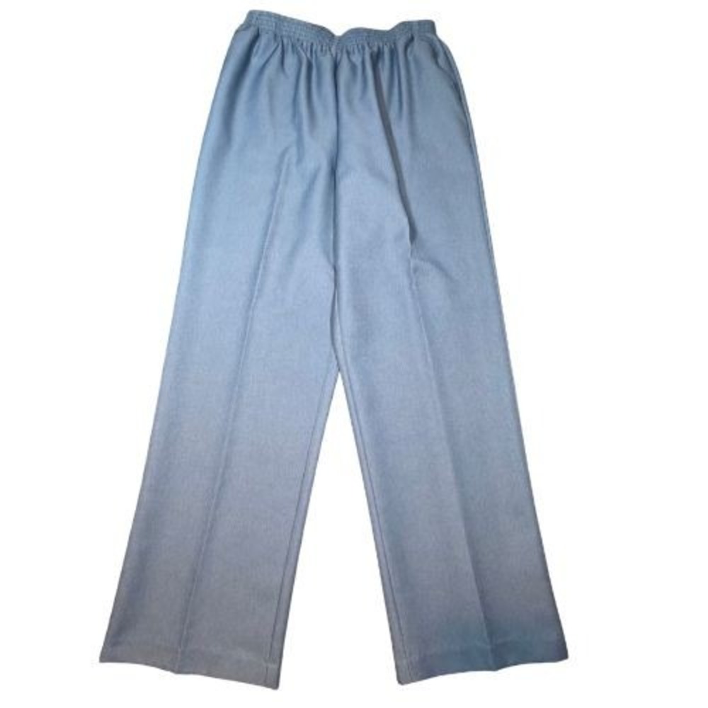 Alfred Dunner Womens 12 Light Blue Elastic Waist Straight Leg Pants Relaxed